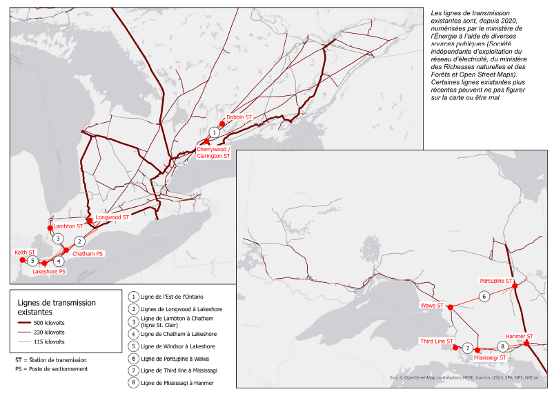 Une carte d'extension du réseau de transport