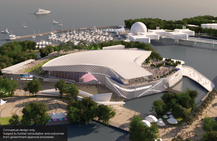 Conceptual illustration of Live Nation venue as an aerial view 
