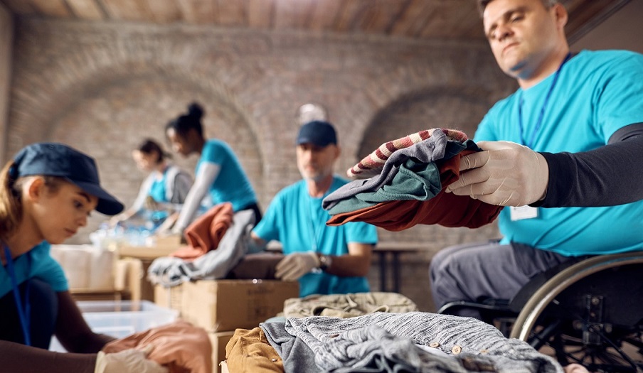 Photo of people packaging supplies for emergency survival