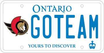 Illustration of Licence Plate- Ottawa Senators