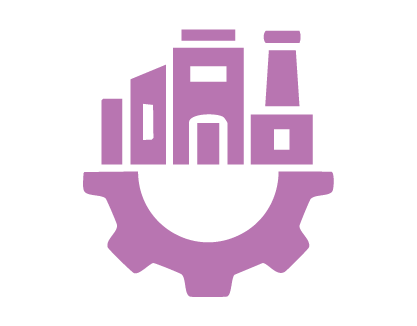 Graphic of an urban landscape and a gear representing critical infrastructure interdependencies