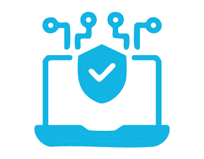 Graphic of a computer with a shield in front of it representing cyber incidents