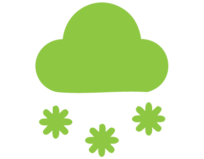 Graphic of a cloud and snowflake representing winter weather