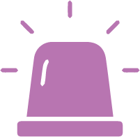 Graphic of an emergency vehicle light symbolizing 33 local emergency declarations