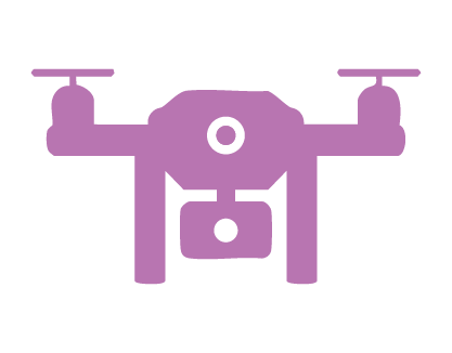 Graphic of a drone symbolizing “modernizing tools to support hazard monitoring and emergency response”