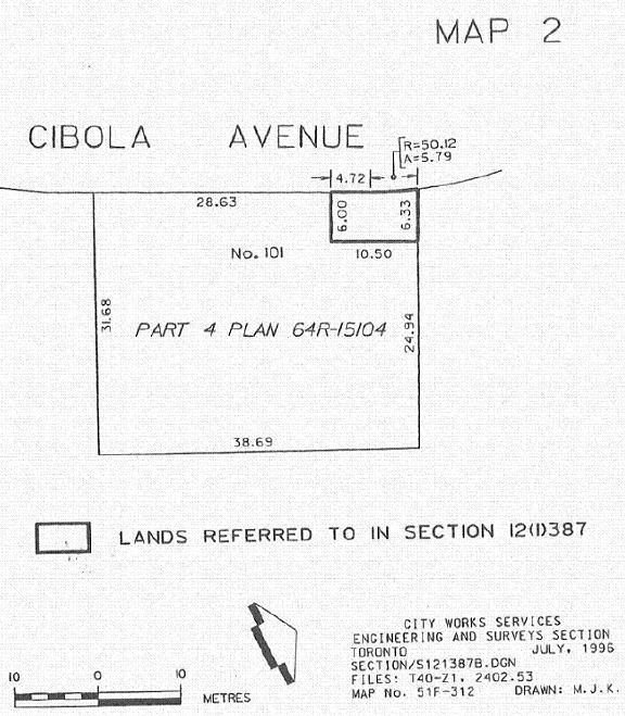Image of Map 2 - map of No. 101 on Cibola Avenue with dimensions.