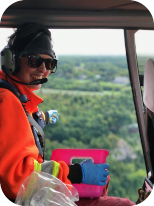 Distributing rabies vaccine baits from a helicopter