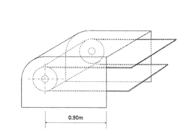Illustration montrant un exemple de protecteur enveloppant fixe au niveau d’une poulie de tête ou de queue