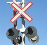 Railway crossing sign