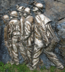 Mining sculpture on the Heritage Silver Trail