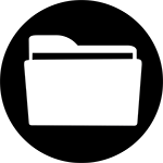 Black and white icon of a file folder.