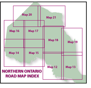 Northern Ontario road map index image