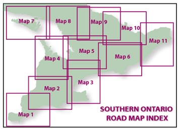 Southern ontario road map index image