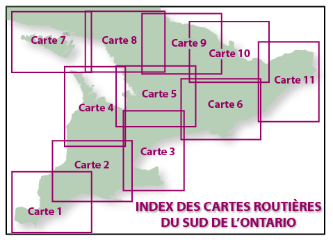 Index des cartes routière du sud de L'Ontario