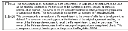 Statements re life lease exemption