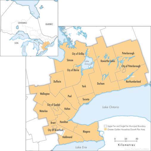 Map of the Greater Golden Horseshoe