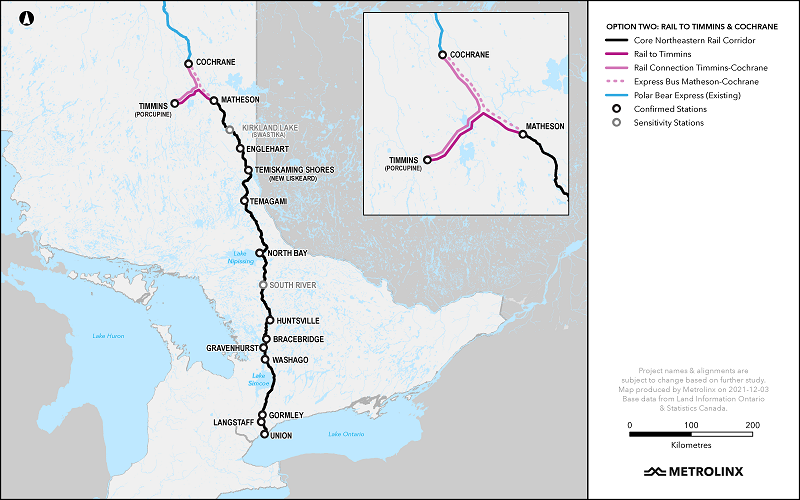 Ontario Northland Railway Map Passenger Rail In The North | Ontario.ca