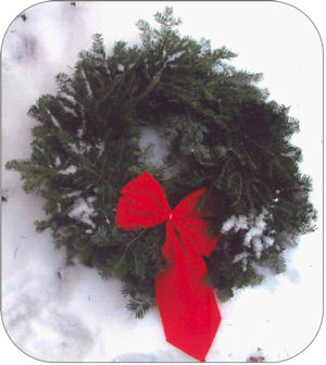 Figure 4 is a photo of a yew wreath.