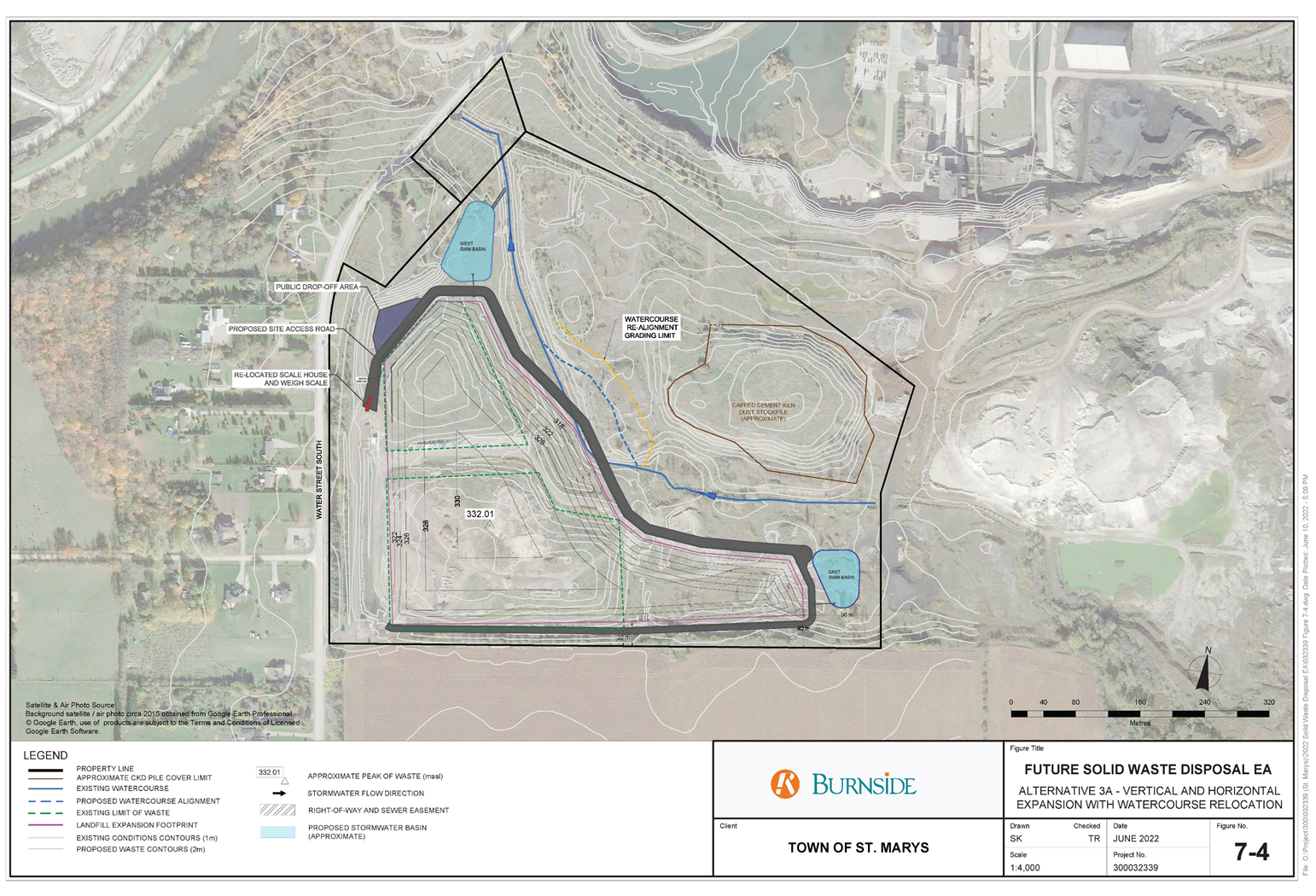 This figure shows the preferred alternative for the expansion of the St.
 Marys Landfill site