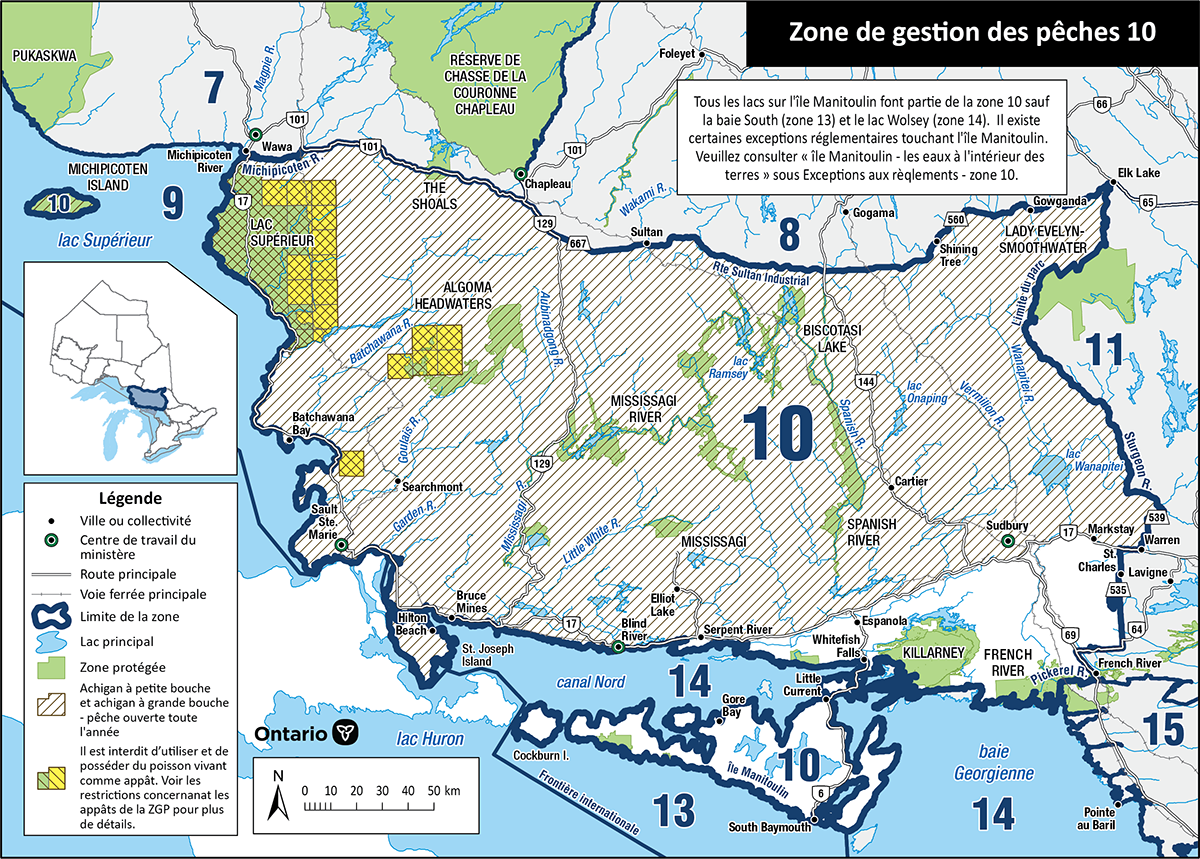 La zone 10 est située dans le Nord-Est de l’Ontario, y compris l’île Manitoulin et les villes de Wawa, Sault Ste. Marie et Sudbury.