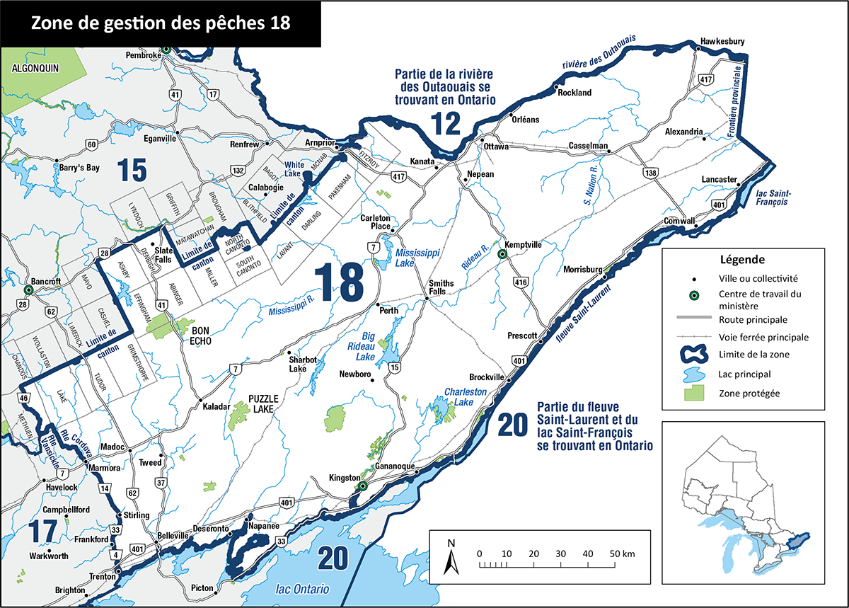 La zone 18 est située dans le Sud de l’Ontario et comprend les villes d’Ottawa, Cornwall, Perth, Kingston et Belleville.