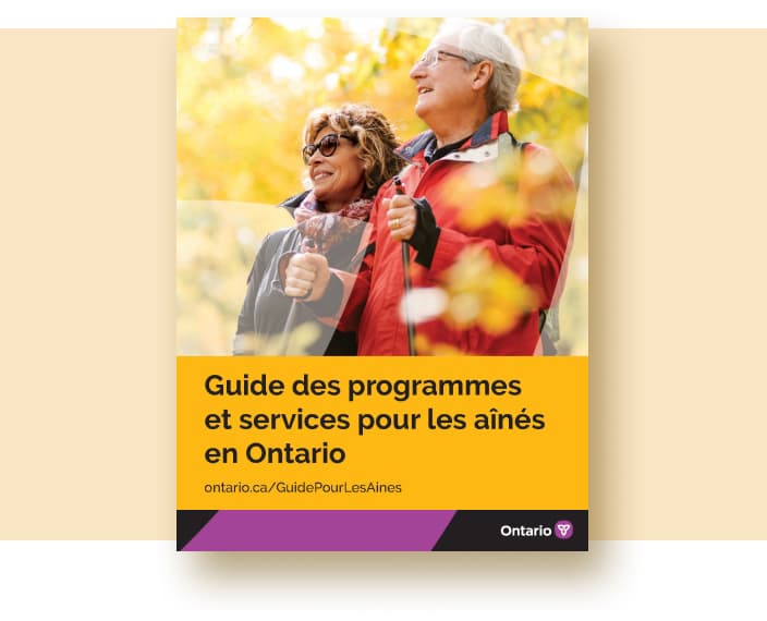 Première de couverture du guide des programmes et services pour les aînés en Ontario.