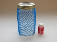 Sample of polynet covering glass jars.