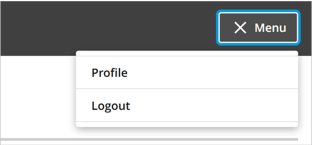 Screenshot showing the links to your OPS BPS Secure profile, and the option to log out of eBSE have been moved to the menu in the top right corner of the web page.