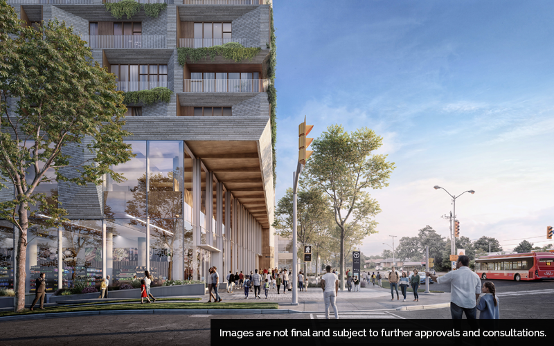 Conceptual design of the proposed Lawrence East transit-oriented community.