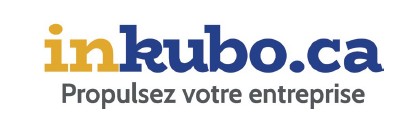 Logo de inkubo.ca : lettrage “in” en jaune suivi de “kubo.ca” en bleu, avec le slogan “Propulsez votre entreprise” en gris sous le nom de domaine.
