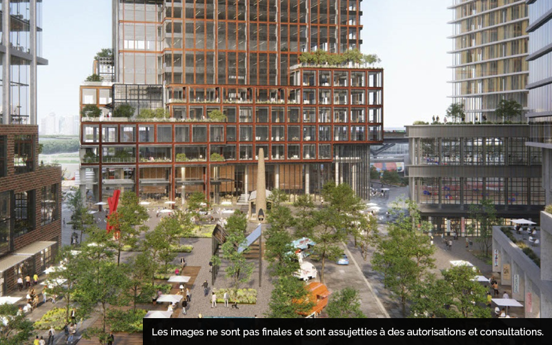 Conception provisoire de la communauté axée sur le transport en commun proposée de East Harbour.