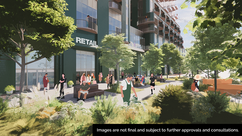 Conceptual design of the proposed Oakville transit-oriented community.