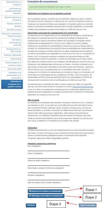 Capture d’écran montrant les étapes 1, 2&nbsp;et 3.