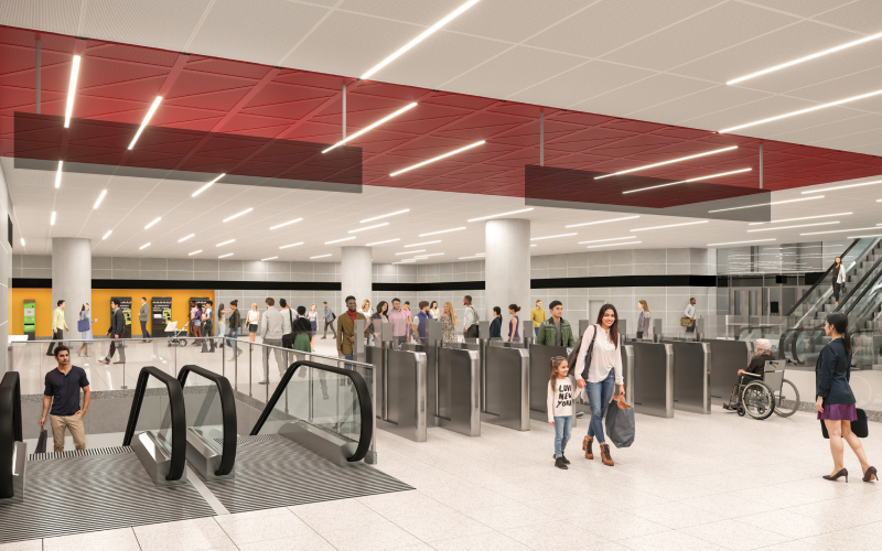 Developer rendering of a Yonge North Subway Extension station.