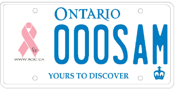 Illustration of Licence Plate — Breast Cancer Society of Canada