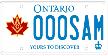 Illustration of Licence Plate — Grand Lodge A.F. & A.M. of Canada