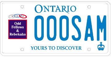 Illustration of Licence Plate — Grand Lodge of Ontario, Independent Order of Odd Fellows