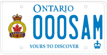 Illustration of Licence Plate — Royal Canadian Legion (Ontario Provincial Command)