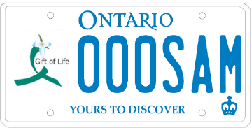 Illustration of Licence Plate — Trillium Gift of Life Network