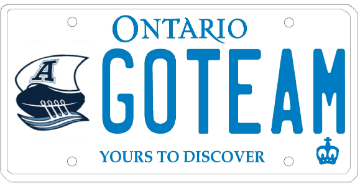 Illustration of Licence Plate — Toronto Argonauts
