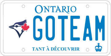 Illustration d’une plaque d’immatriculation - Blue Jays de Toronto