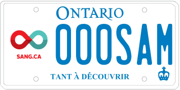 Illustration d’une plaque d’immatriculation - Société canadienne du sang