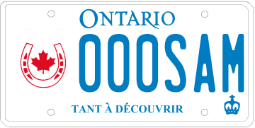 Illustration d’une plaque d’immatriculation - Canada Hippique