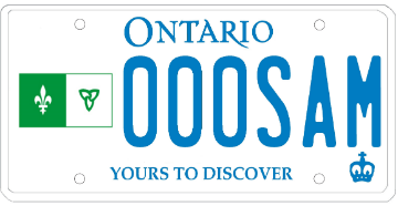 Illustration of Licence Plate — Franco-Ontarian Flag (English)