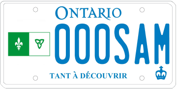 Illustration d’une plaque d’immatriculation - Drapeau franco-ontarien