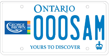 Illustration of Licence Plate — George Brown College