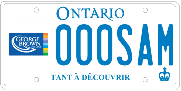 Illustration d’une plaque d’immatriculation - George Brown College