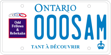 Illustration d’une plaque d’immatriculation - Grand Lodge of Ontario, Independent Order of Odd Fellows