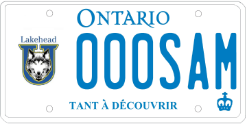 Illustration d’une plaque d’immatriculation - Université Lakehead