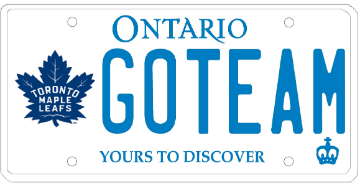Illustration of Licence Plate — Toronto Maple Leafs
